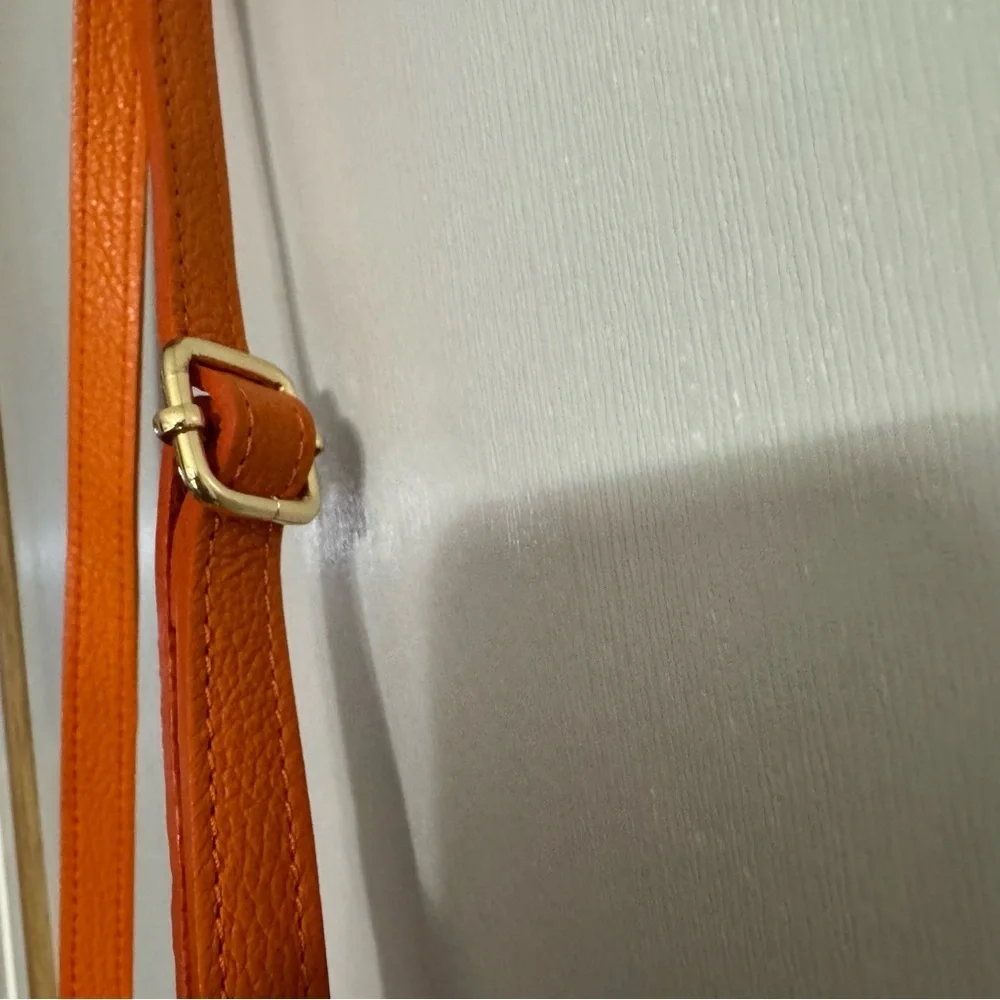 TANO Orange Italian Leather Crossbody Bag - Picture 7 of 15
